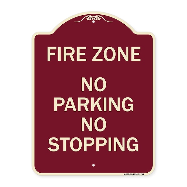 Signmission No Parking No Stopping Heavy-Gauge Aluminum Architectural Sign, 24" x 18", BU-1824-23703 A-DES-BU-1824-23703 - main